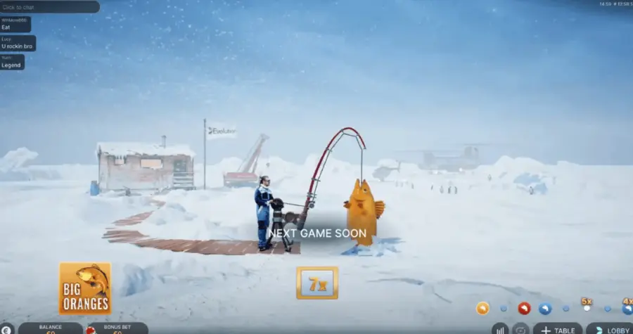 Ice fishing gambling game